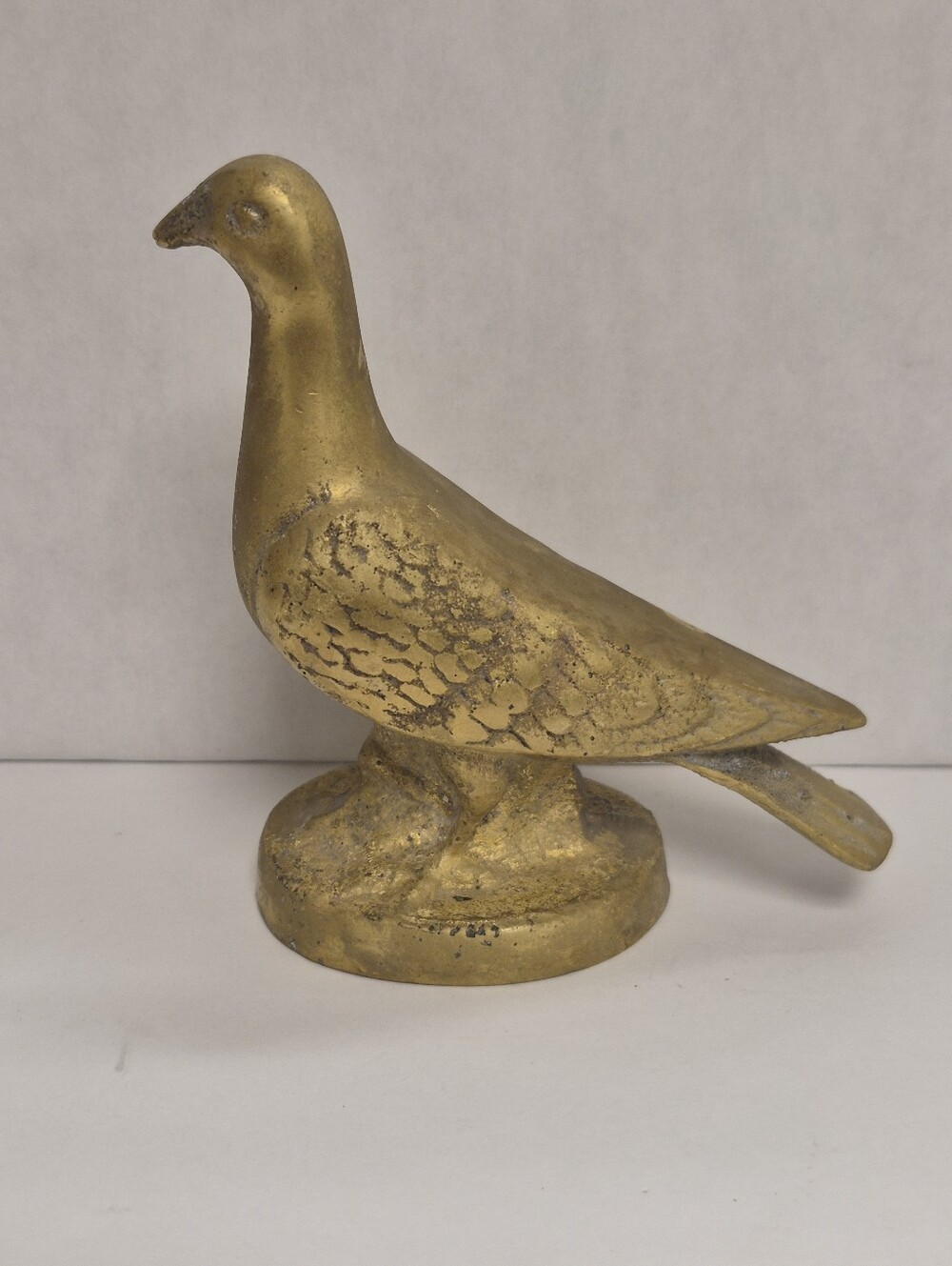 Vintage Solid Brass 4” Pigeon Dove Bird Figurine Heavy 1 lb. 2.3 Oz.